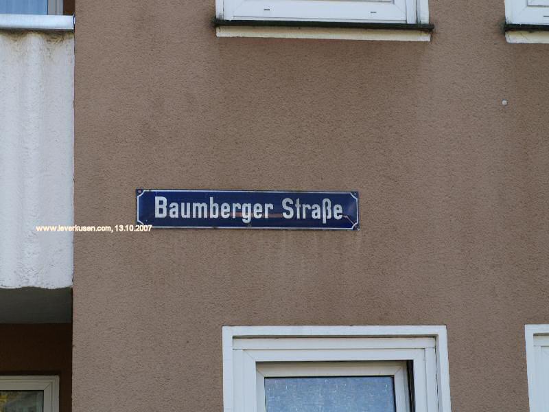 Foto der Baumberger Str.: Straßenschild Baumberger Str.