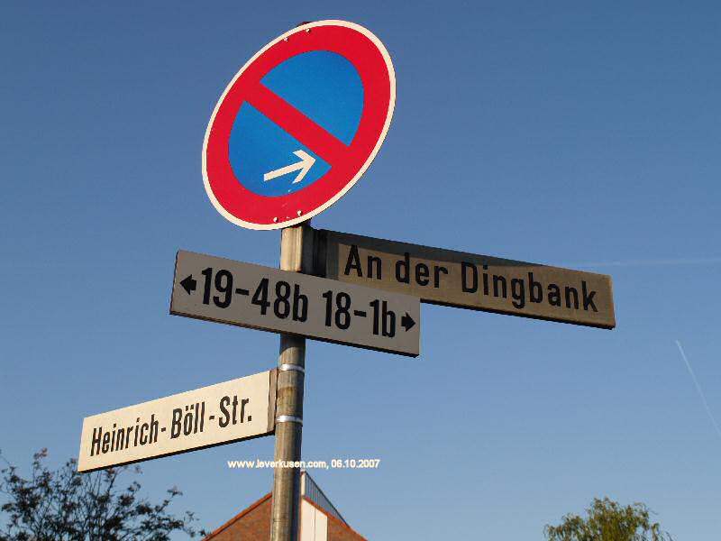 Foto der An der Dingbank: Straßenschild An der Dingbank