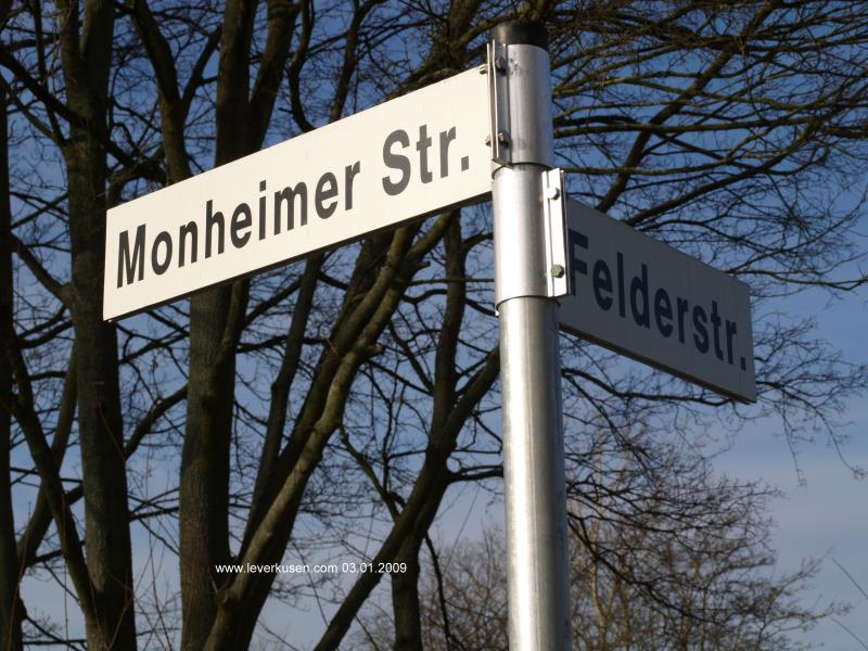 Straßenschild Monheimer Str.
