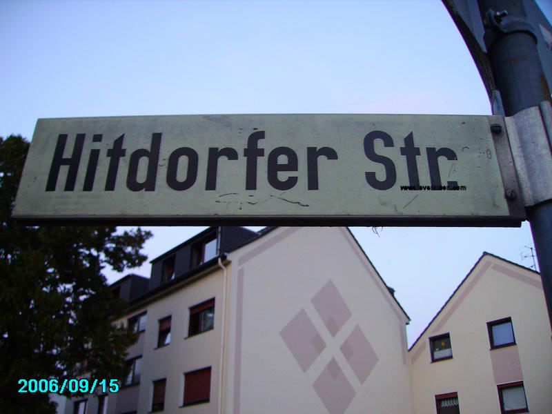 Straßenschild Hitdorfer Straße