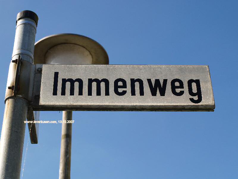 Foto der Immenweg: Straßenschild Immenweg