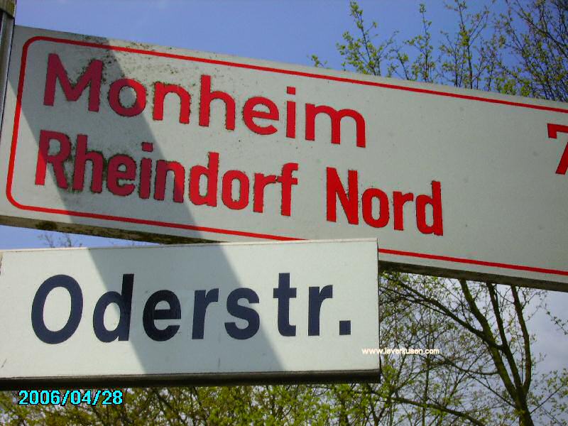 Foto der Oderstr.: Straßenschild Oderstr.