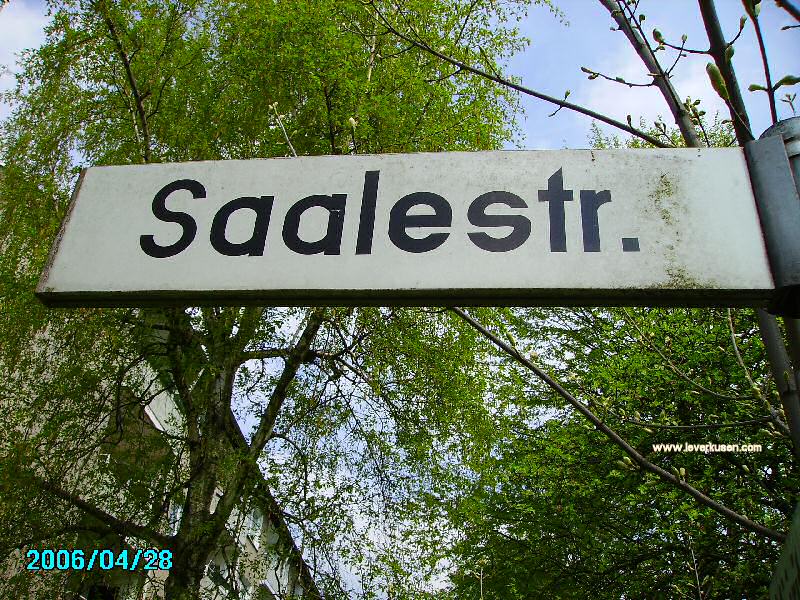 Foto der Saalestr.: Straßenschild Saalestr.