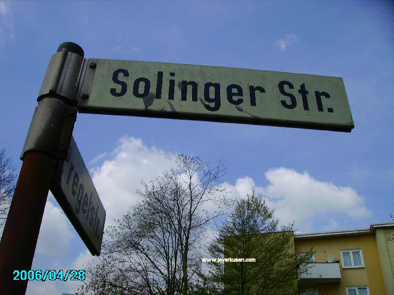 Foto der Solinger Straße: Straßenschild Solinger Str.