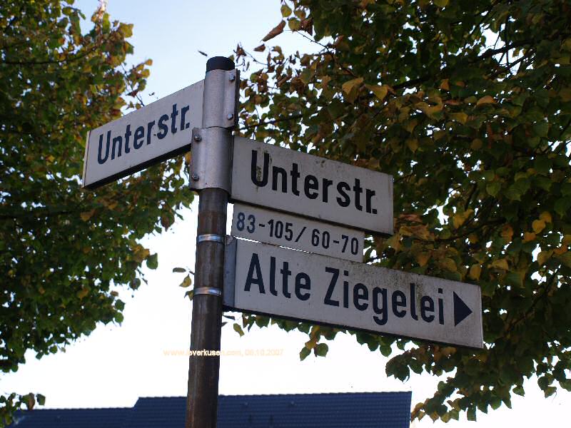 Foto der Unterstr.: Straßenschild Unterstraße