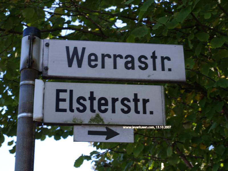 Foto der Werrastr.: Straßenschild Werrastr.