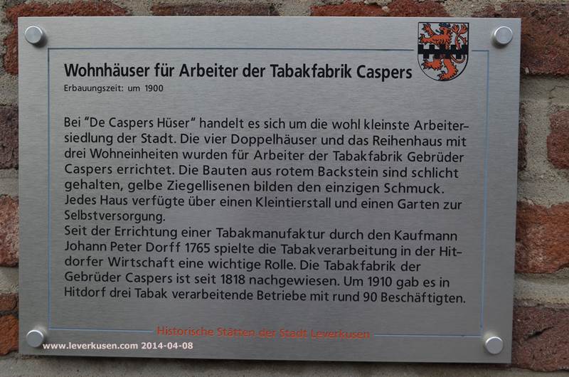 Arbeiterhäuser, Schild