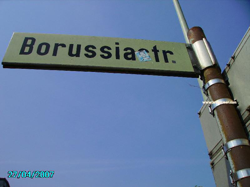Foto der Borussiastr.: Straßenschild Borussiastraße