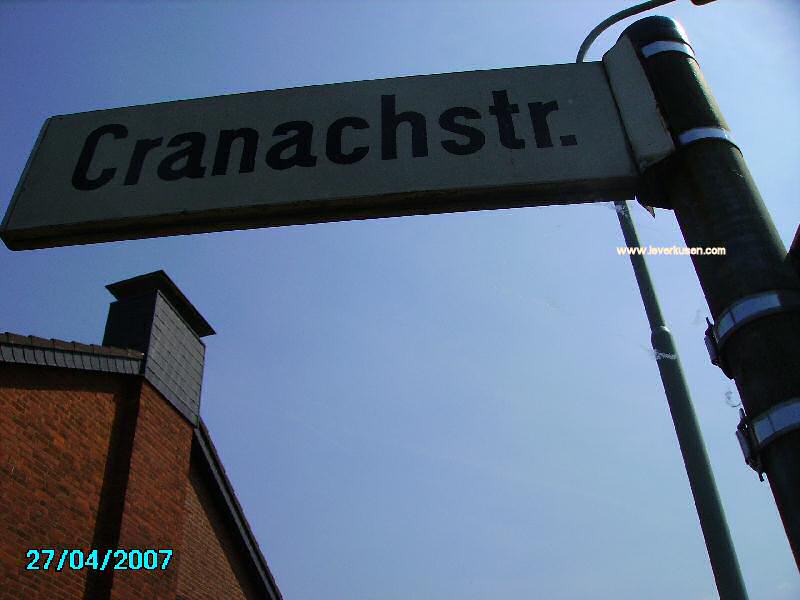 Foto der Cranachstr.: Straßenschild Cranachstraße