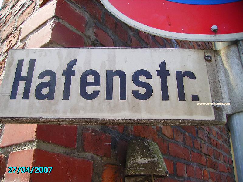 Foto der Hafenstr.: Straßenschild Hafenstraße