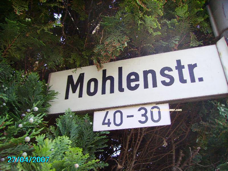 Foto der Mohlenstr.: Straßenschild Mohlenstraße