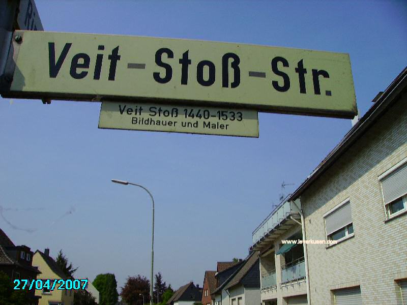 Foto der Veit-Stoß-Str.: Straßenschild Veit-Stoß-Straße