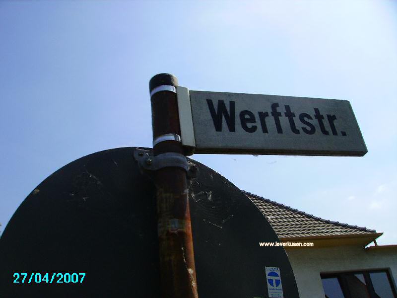 Foto der Werftstr.: Straßenschild Werftstraße