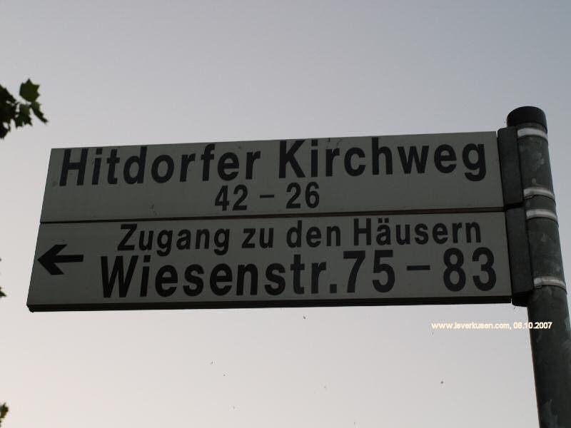 Straßenschild Hitdorfer Kirchweg