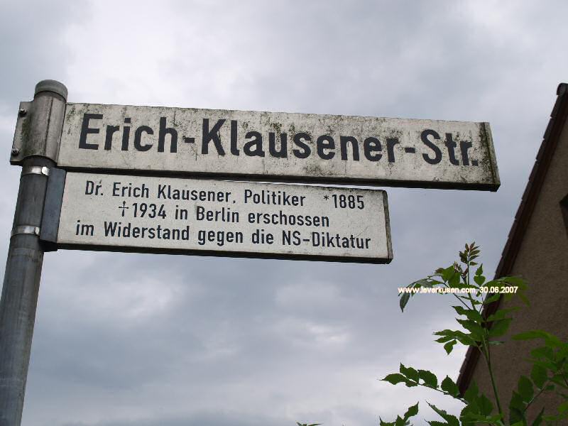 Foto der Erich-Klausener-Str.: Straßenschild Erich-Klausener-Str.