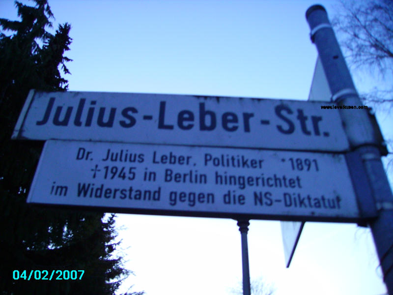 Foto der Julius-Leber-Str.: Straßenschild Julius-Leber-Straße