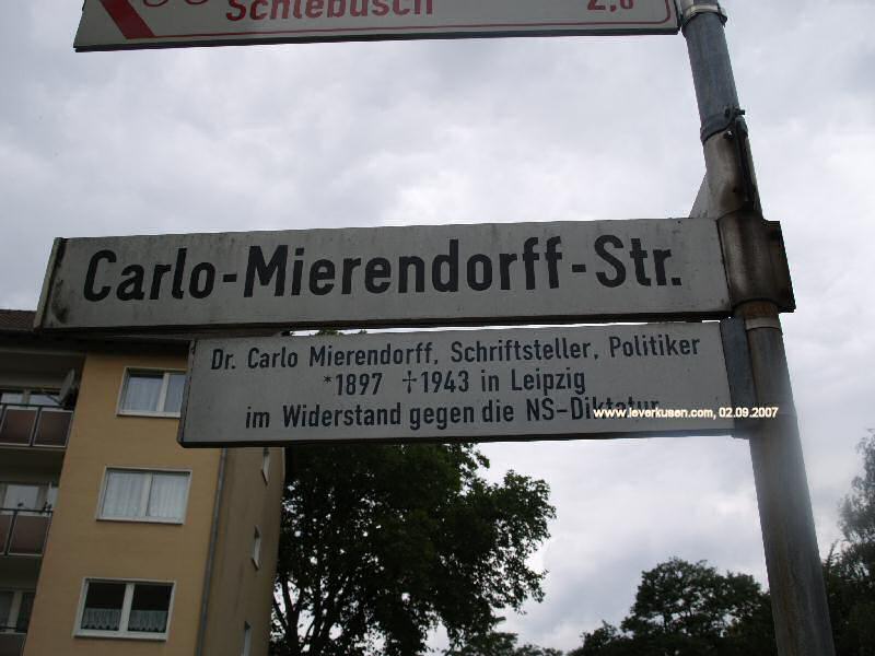 Foto der Carlo-Mierendorff-Str.: Straßenschild Carlo-Mierendorff-Str.