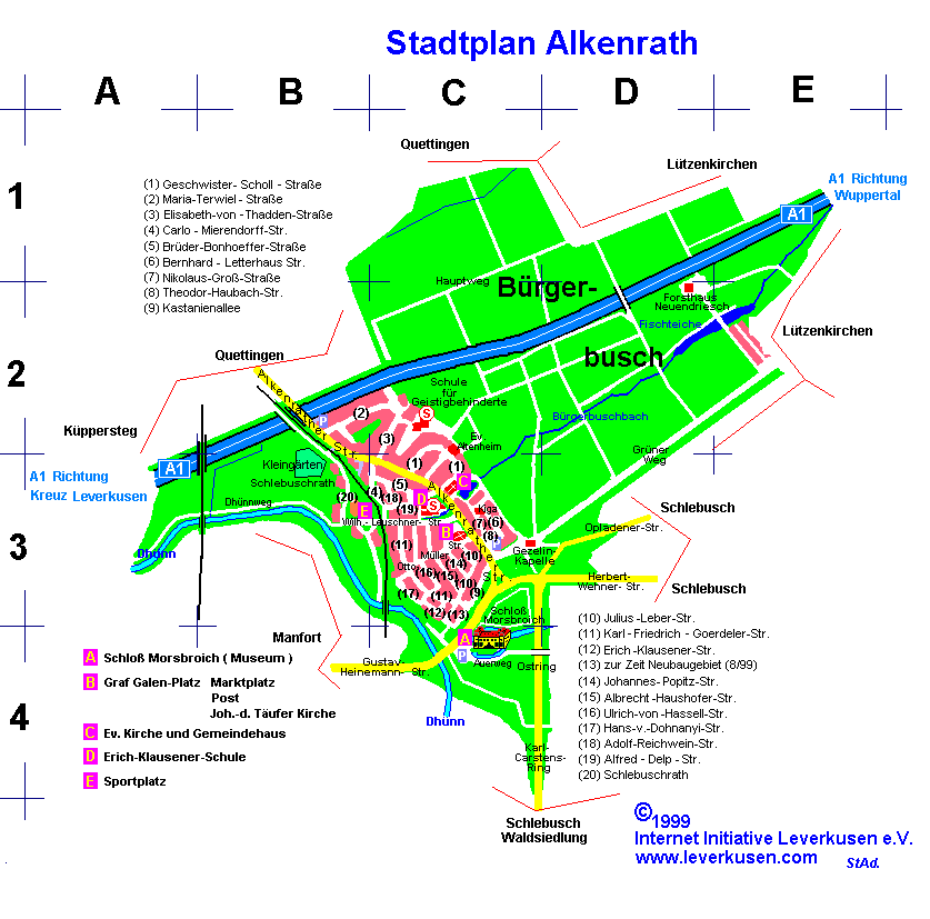 Karte (Stadtplan) Alkenrath (37 k)