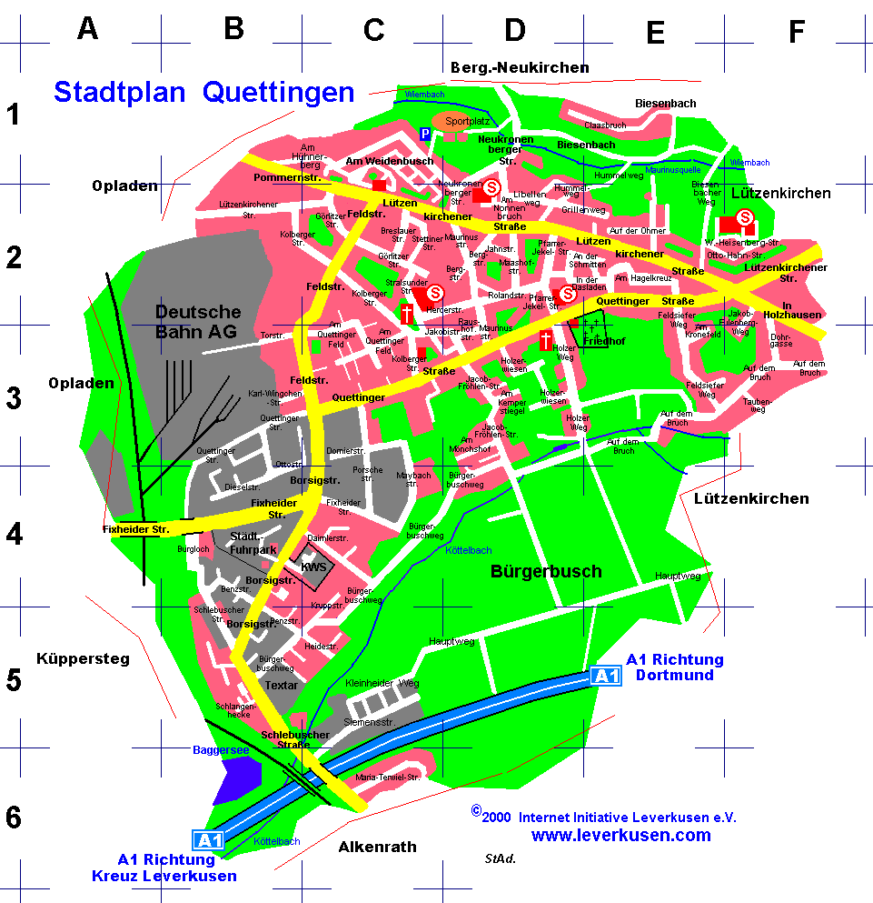 Karte (Stadtplan) Quettingen (55 k)