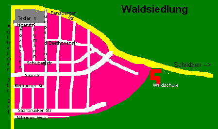 Karte (Stadtplan) Waldsiedlung (7 k)