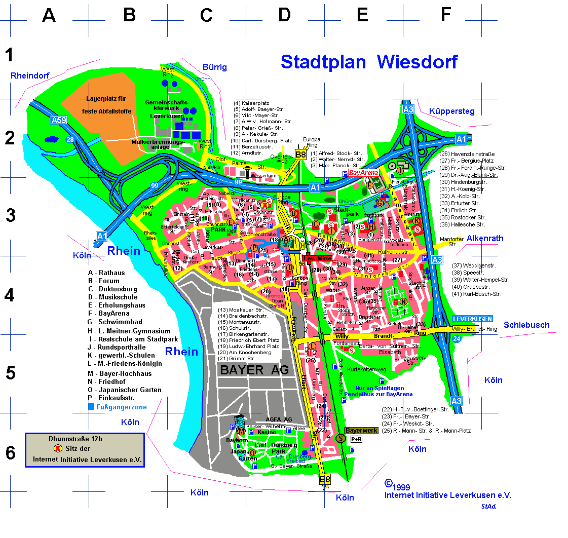 Karte (Stadtplan) Wiesdorf (82 k)