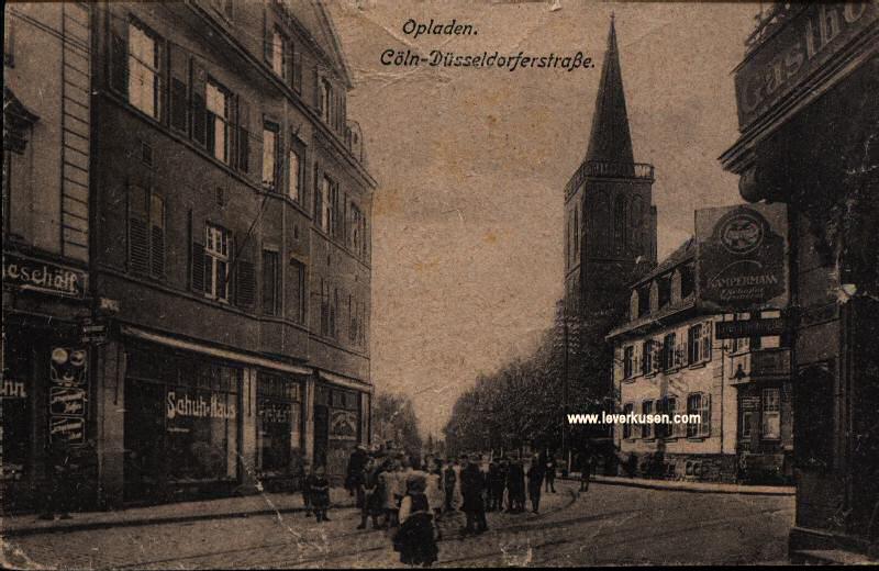 Heutige Düsseldorfer Straße mit Remigiuskirche