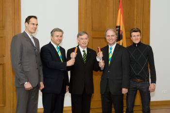 Ingo Schultz, Klaus Wowereit, Horst Köhler und Robin Schembera