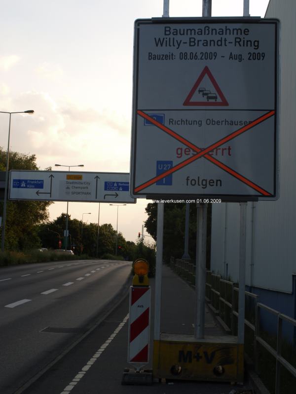 Baustellenschild Willy-Brandt-Ring