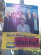Plakat FDP: Unsere Ratsmanschaft sagt Danke 