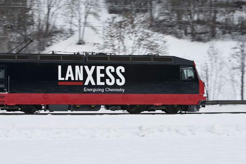 Leverkusen, Bild LanxessLok im Schnee