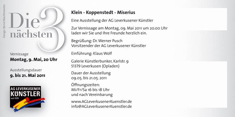 Kunstausstellung Die nächsten 3, Ankündigung