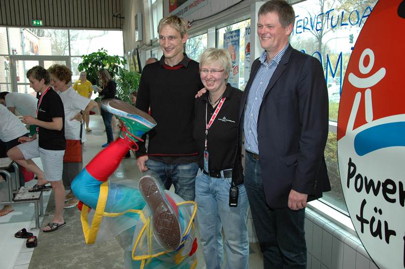 Meinolf Sprink, Tina Ripatti und Sami Hyypiä