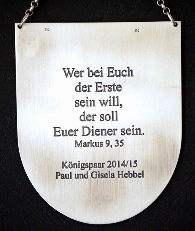Sebastianer-Erinnerungsplakette, Rückseite
