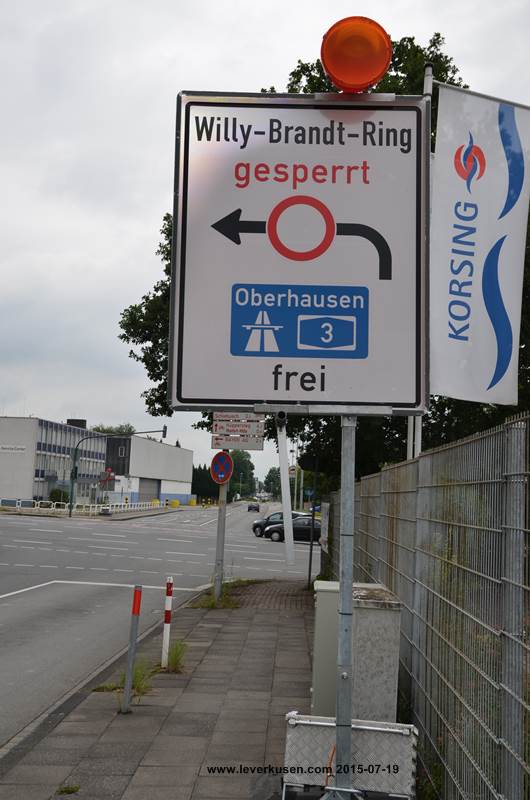 Südring gesperrt, Schild