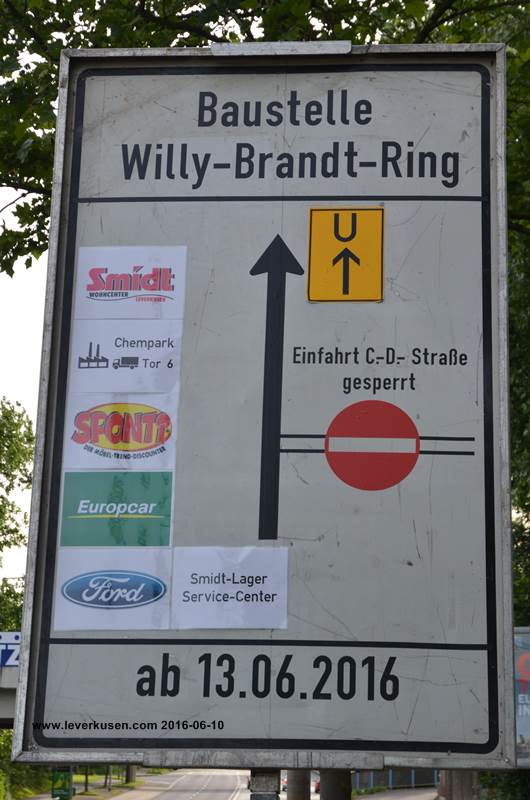 Willy-Brandt-Ring, Baustellenschild