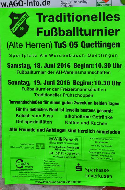 Quettingen 05, Plakat Altherrenturnier