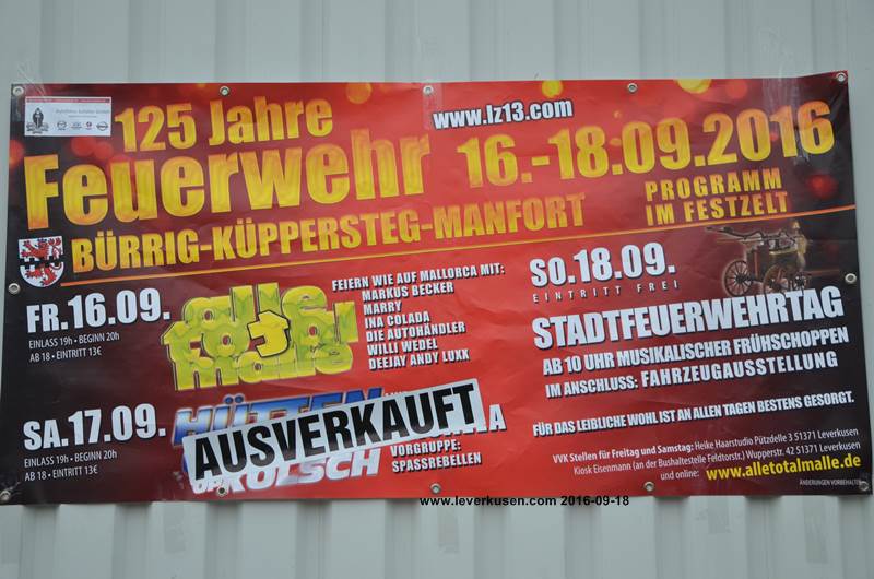 125 Jahre Feuerwehr Bürrig/Küppersteg/Manfort, Plakat