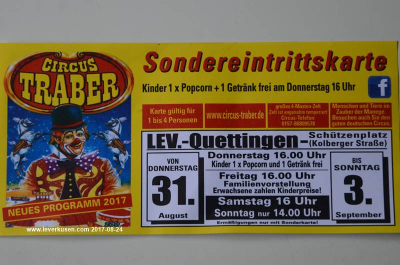 Circus Traber, Sondereintrittskarte Quettingen