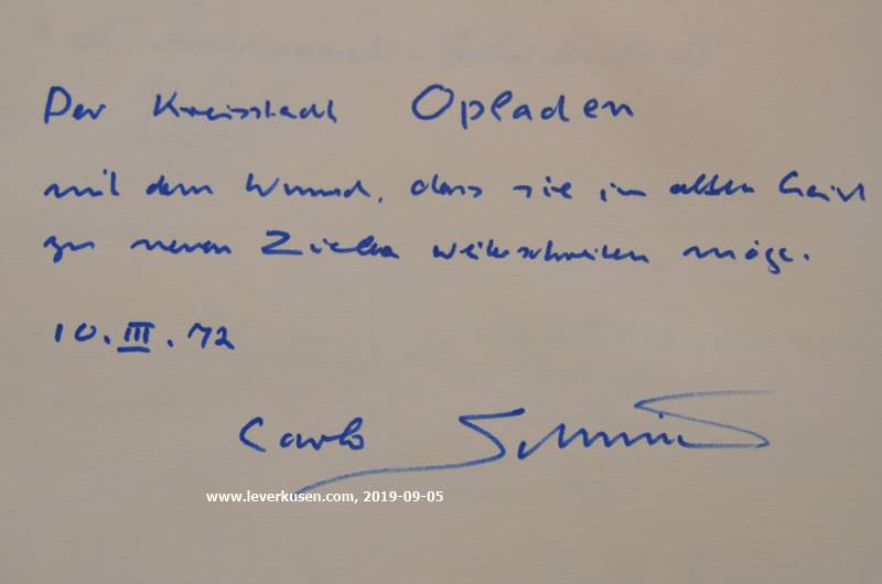 Opladener Gästebuch. Carlo Schmid