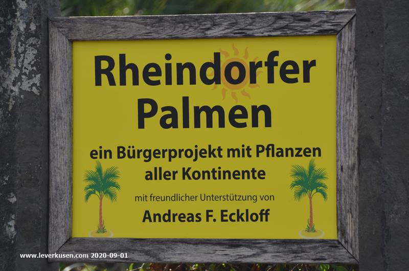 Rheindorfer Palmen, Schild