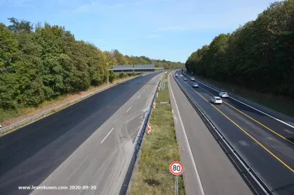 A59: Nächtliche Vollsperrung im Kreuz Leverkusen-West in beide Fahrtrichtungen wegen Markierungsarbeiten