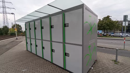 Neue Fahrradboxen am Bahnhof Leverkusen-Manfort