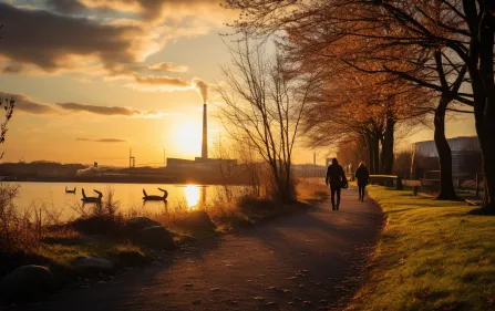 Midjourney generiert - Bilder Neulandpark und Rhein